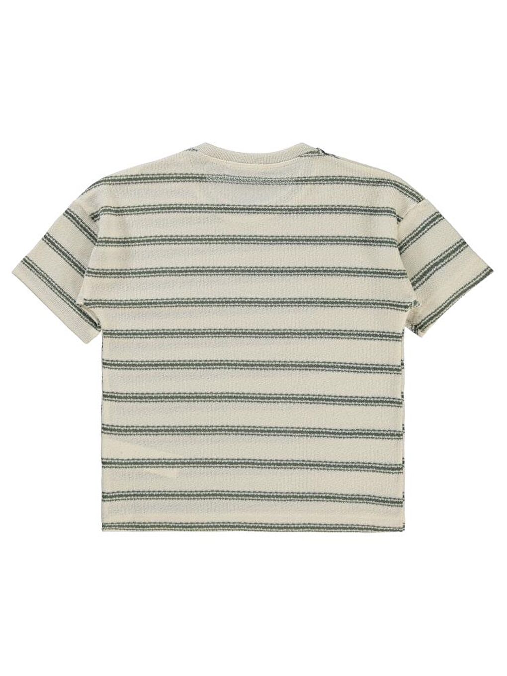 Haki Boys Çizgili 10-13 Yaş Tişört-1