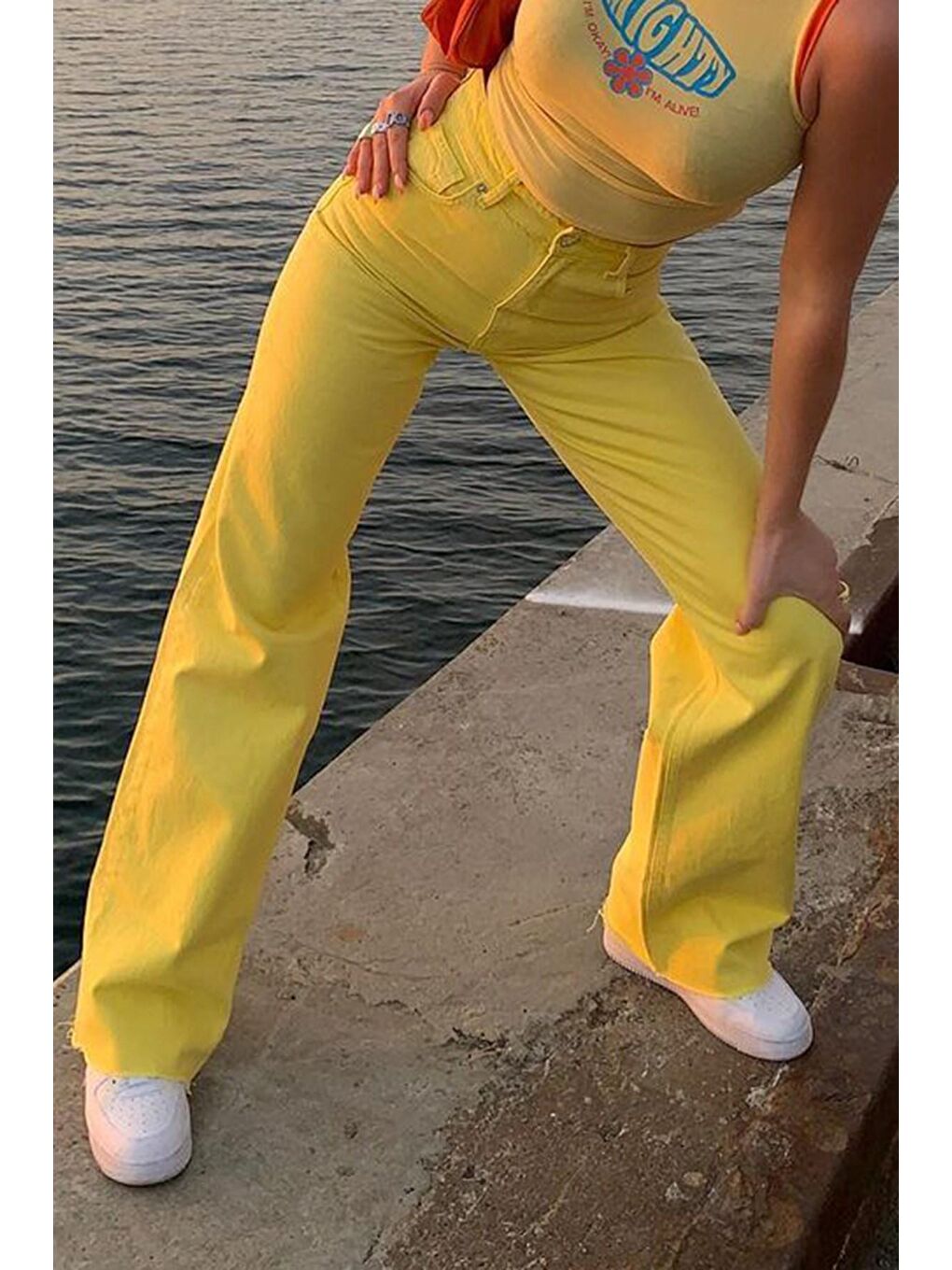 Sarı Palazzo Jean Mg1189-2