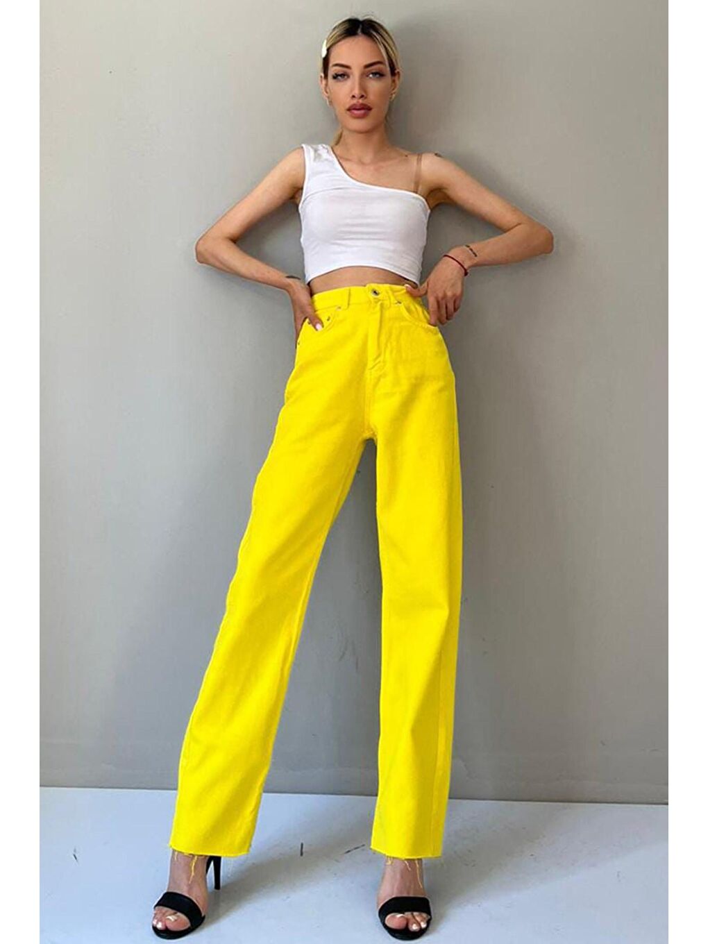 Sarı Palazzo Jean Mg1189-4