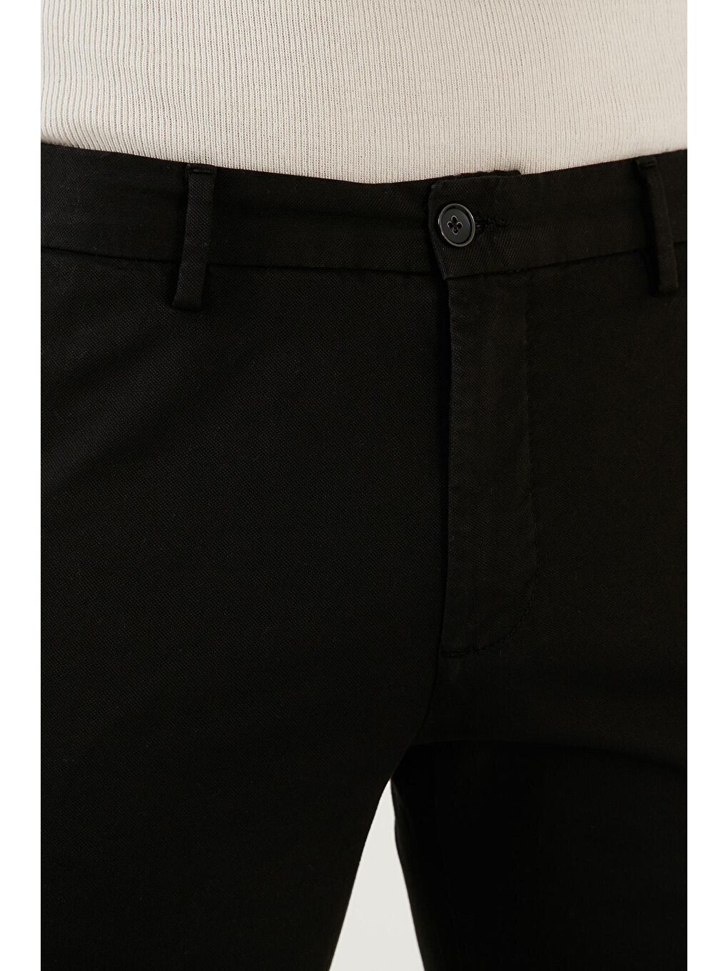 Siyah Pamuklu Normal Bel Slim Fit Boru Paça Erkek Pantolon 216MILANO-4
