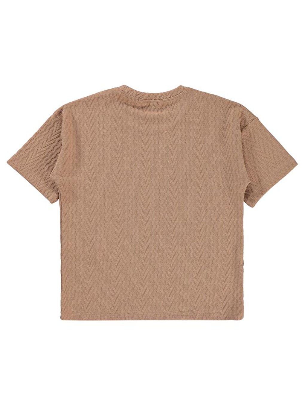 Bej Boys Kendinden Desenli 10-13 Yaş Tişört-2