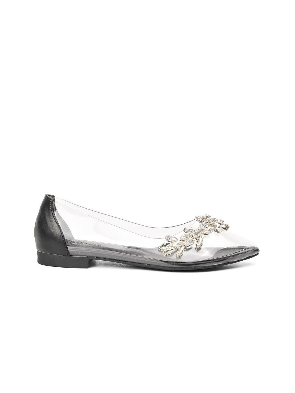 K305 Siyah Taşlı Şeffaf Kadın Günlük Ayakkabı