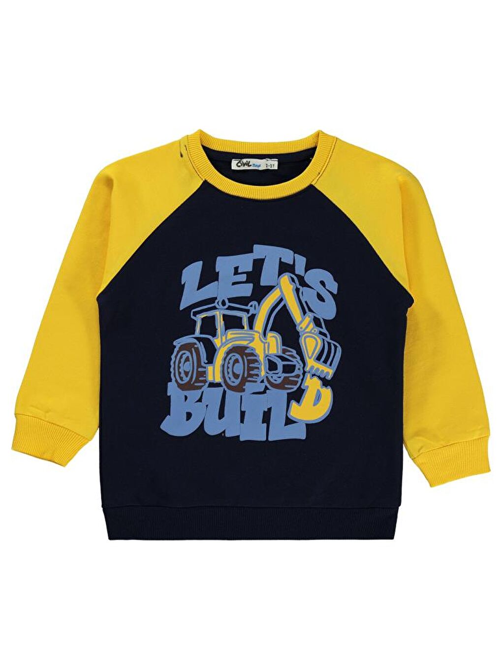 Lacivert Boys Lets Buıld Baskılı 2-5 Yaş Sweatshirt
