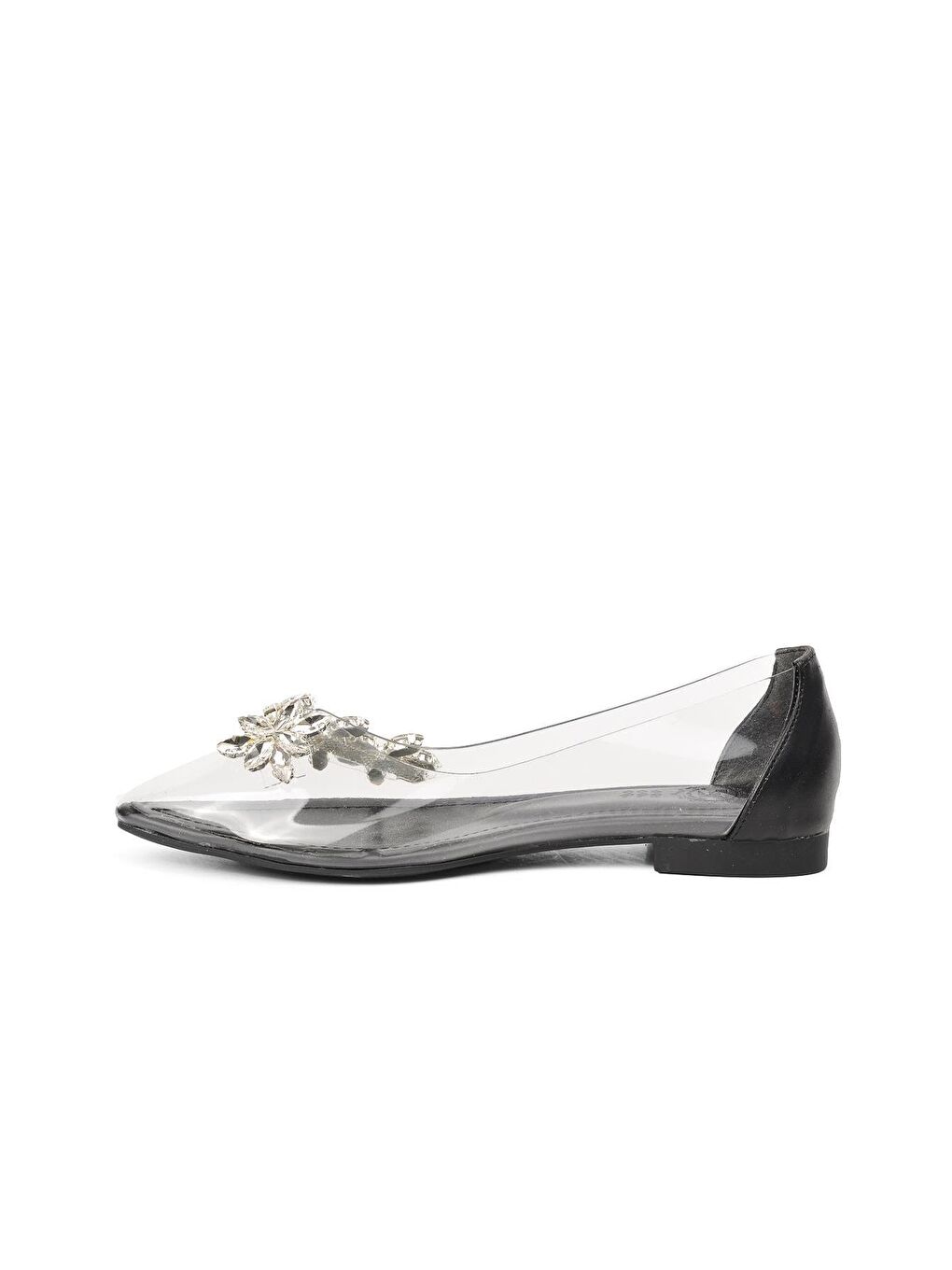 K305 Siyah Taşlı Şeffaf Kadın Günlük Ayakkabı-1