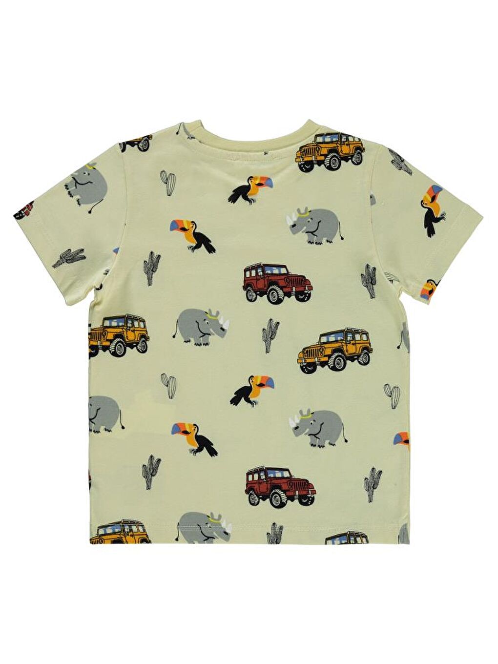 Bej Boys Safari Hayvanlar Empirme 2-5 Yaş Tişört-1