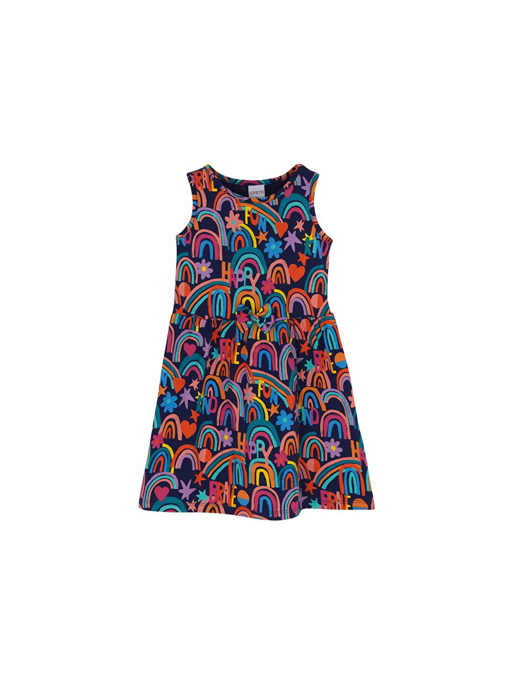 Karışık Kız Çocuk Brave & Happy Desen Kolsuz Elbise