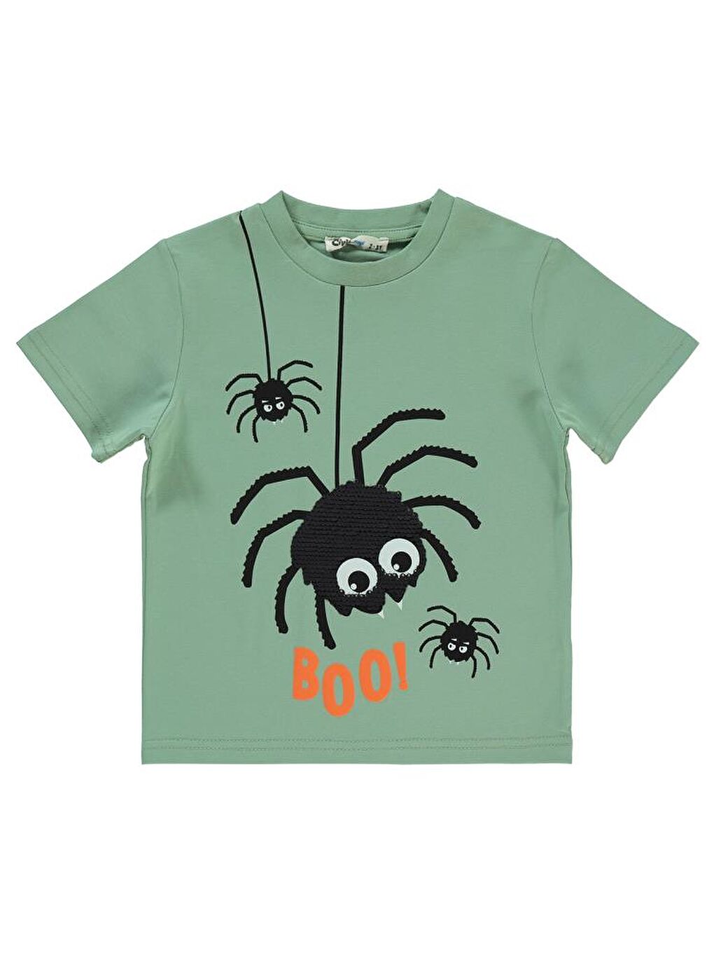 Haki Boys Örümcek Baskılı 2-5 Yaş Tişört-1