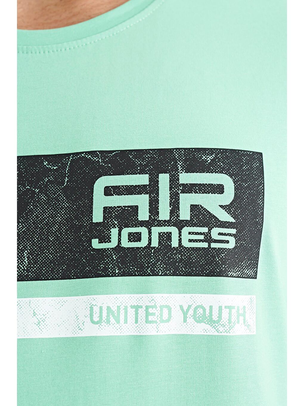 AIR JONES Su Yeşili Luke Su Yeşili O Yaka Erkek T-Shirt - 88221 - 2