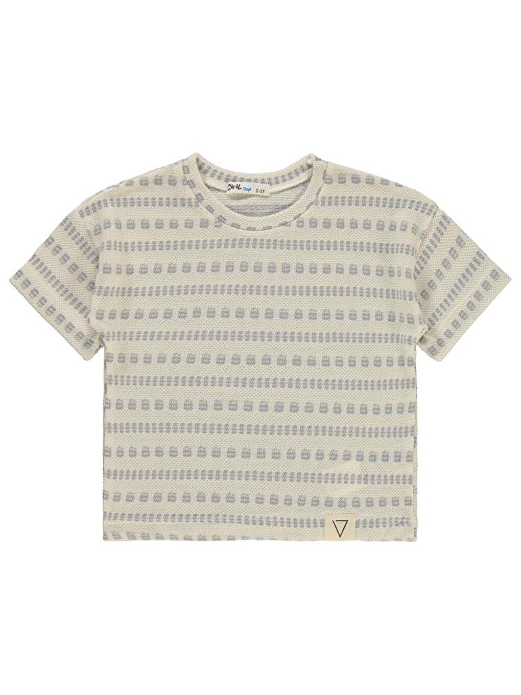 Gri Boys Kendinden Desenli 2-5 Yaş Tişört