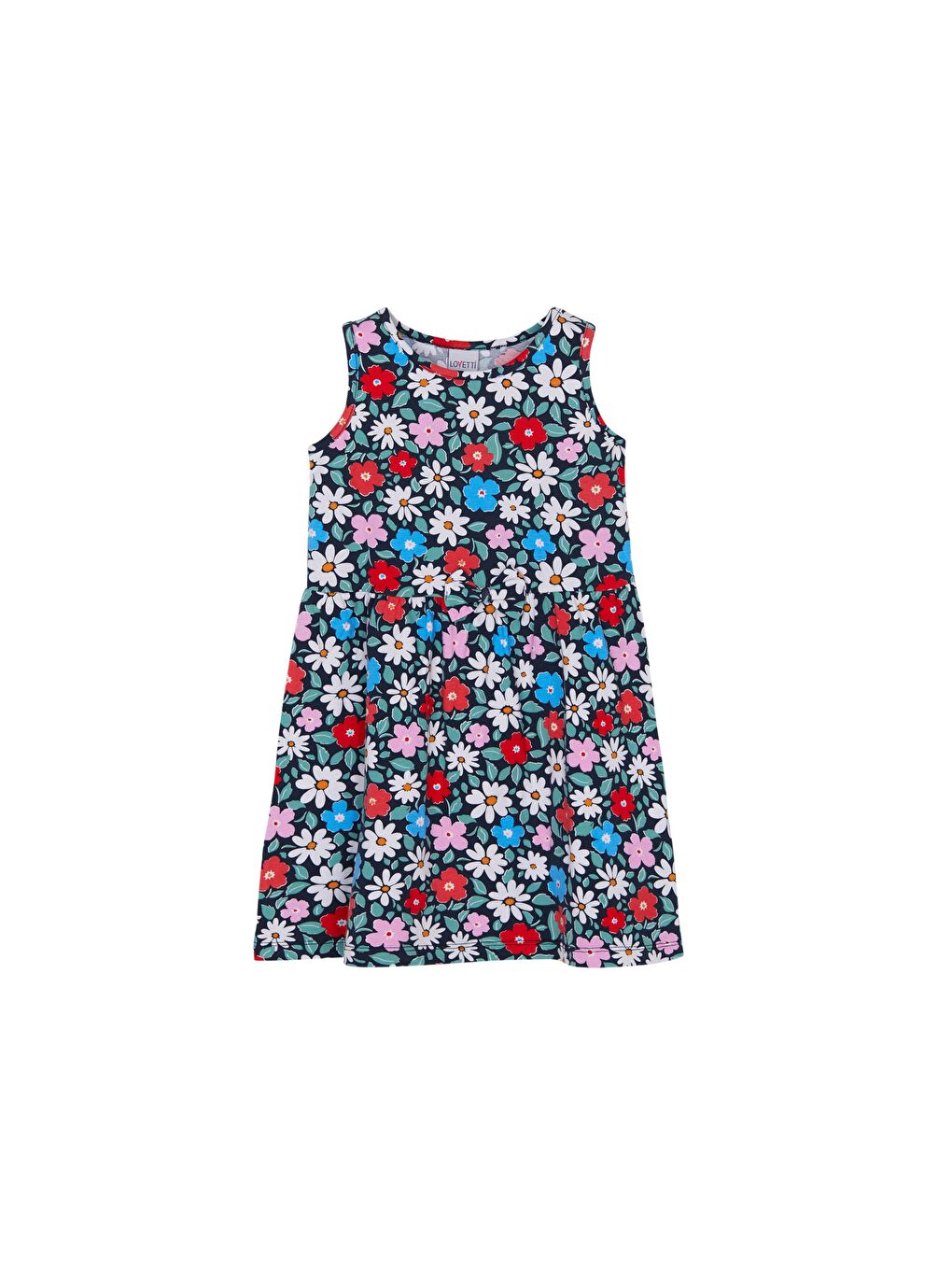 Karışık Kız Çocuk Daisy Festival Desen Kolsuz Elbise