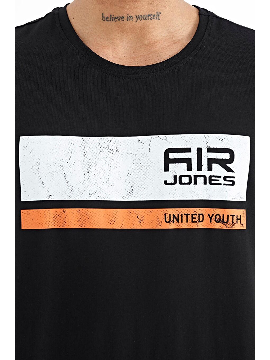 AIR JONES Siyah Luke Siyah O Yaka Erkek T-Shirt - 88221 - 1