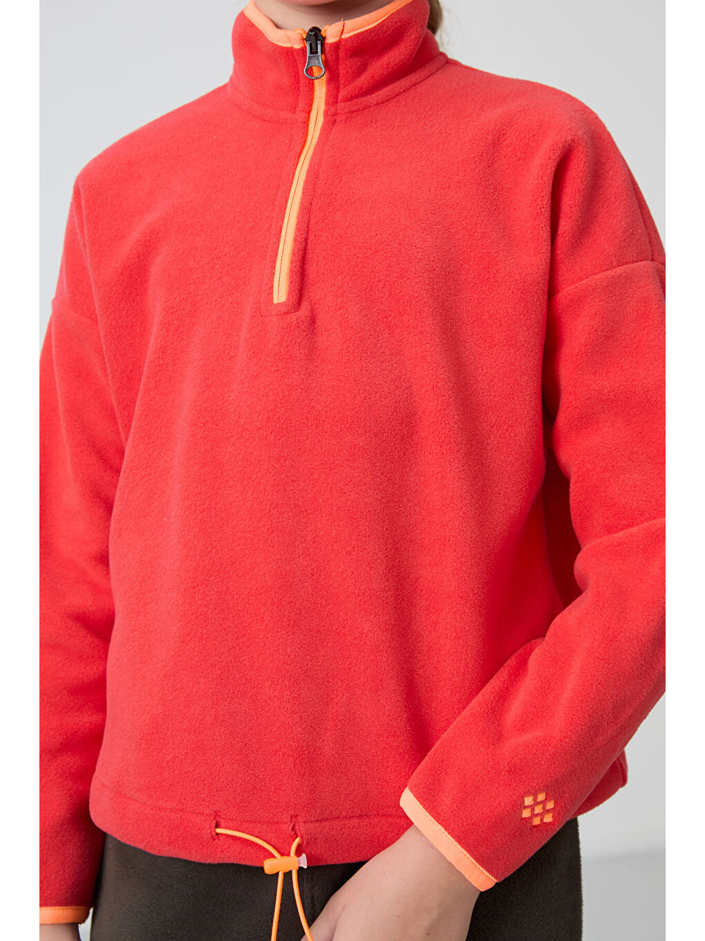 Kırmızı Fiesta  Kalın Yumuşak Dokulu Standart Fit Nakışlı Polar Kız Çocuk Sweatshirt - 75151-2