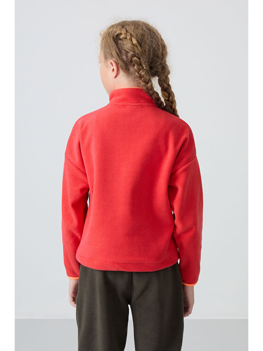 Kırmızı Fiesta  Kalın Yumuşak Dokulu Standart Fit Nakışlı Polar Kız Çocuk Sweatshirt - 75151-4