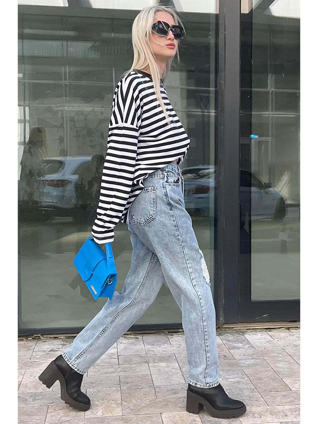 Mavi Yırtık Jean Mg1156-1