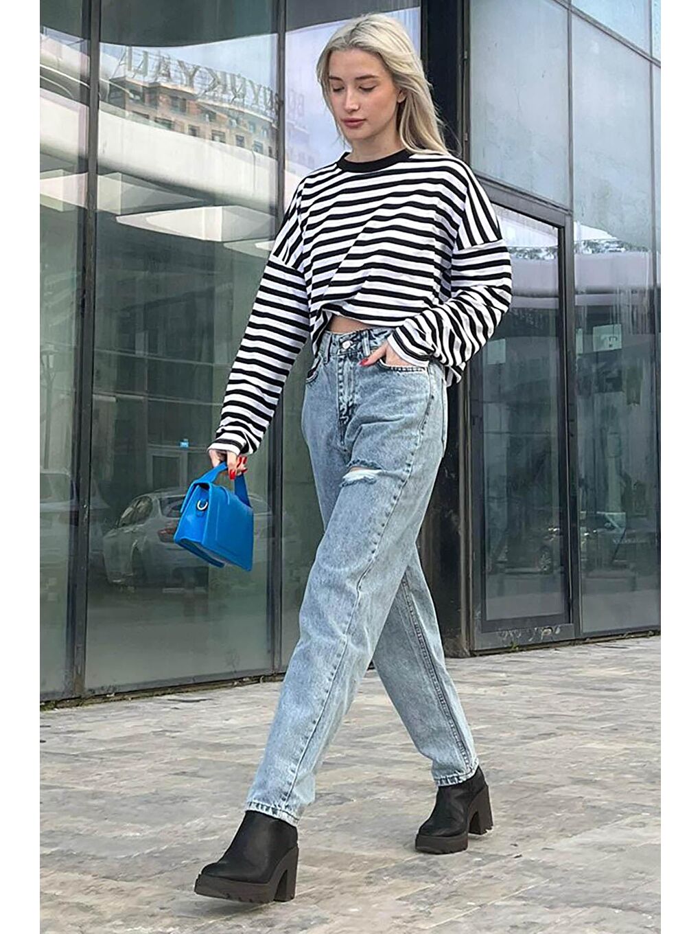 Mavi Yırtık Jean Mg1156-2