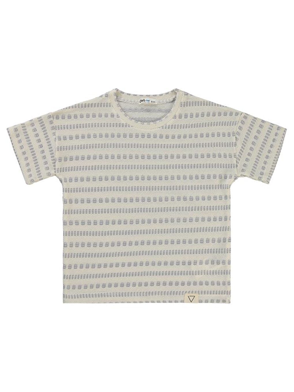 Gri Boys Kendinden Desenli 6-9 Yaş Tişört