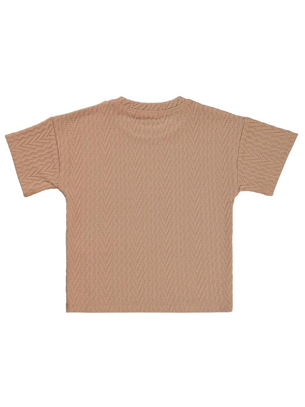 Bej Boys Kendinden Desenli 2-5 Yaş Tişört-1