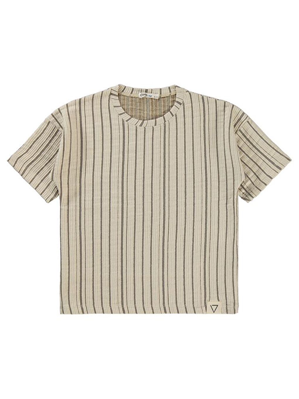 Kahverengi Boys Kendinden Desenli 6-9 Yaş Tişört-2