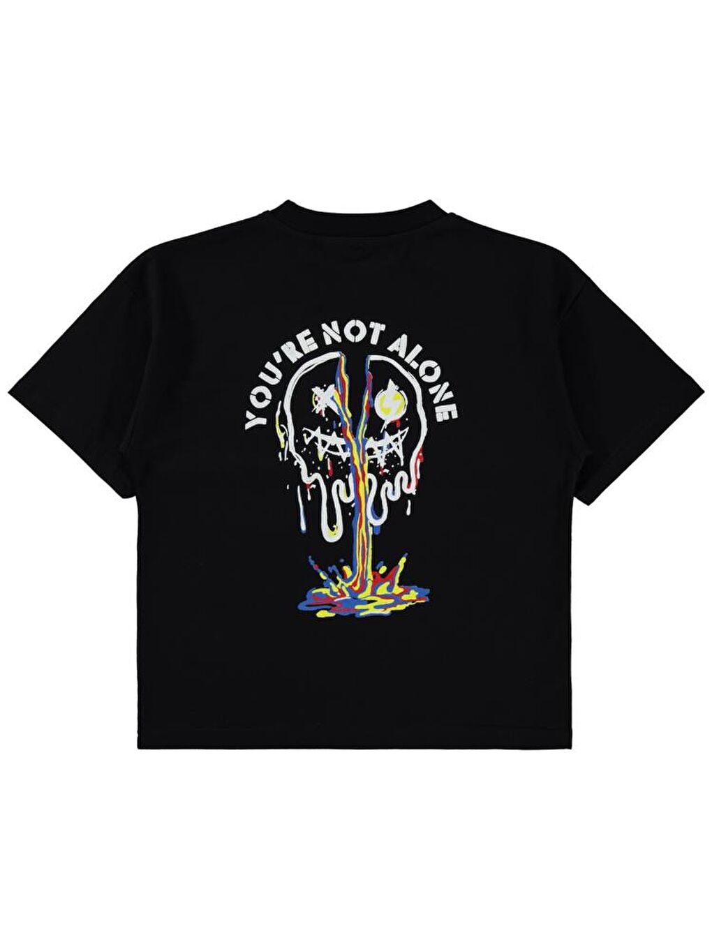 Siyah Boys Youre Not Alone Baskılı 6-9 Yaş Tişört-2