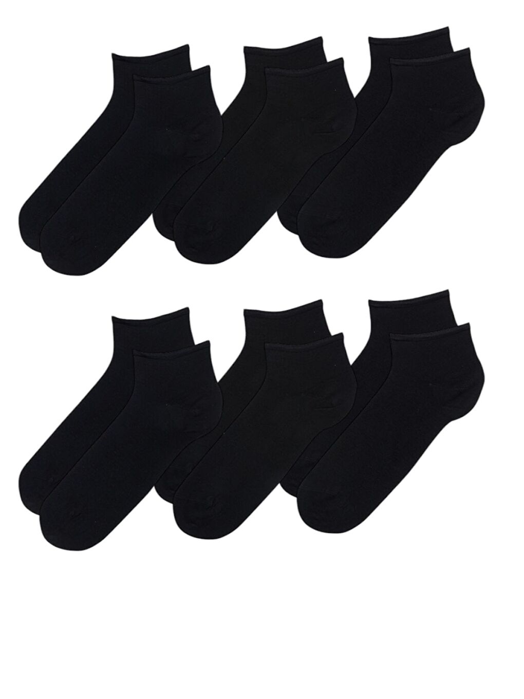 Siyah Modal 6'lı Unisex Çocuk Patik Çorap-1