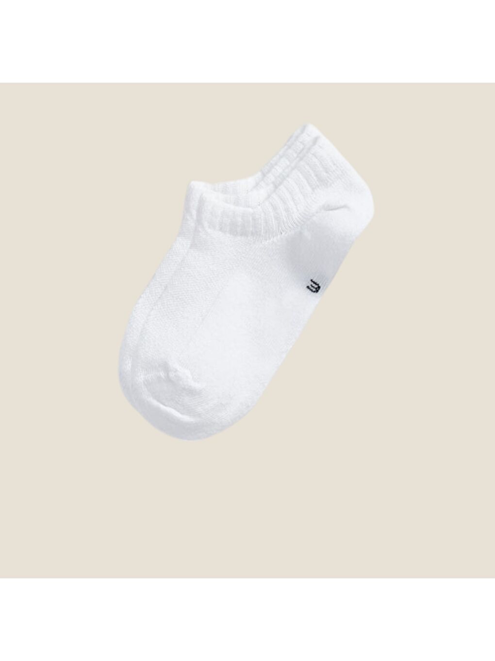 Beyaz Penye 6'lı Unisex Çocuk Sneaker Çorap-2