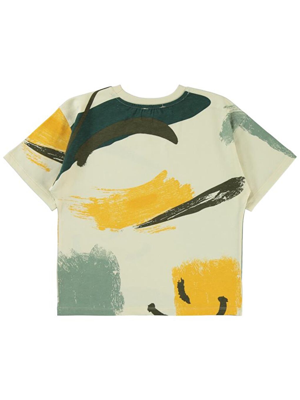 Haki Boys Serbest Fırça Emprimeli 6-9 Yaş Tişört