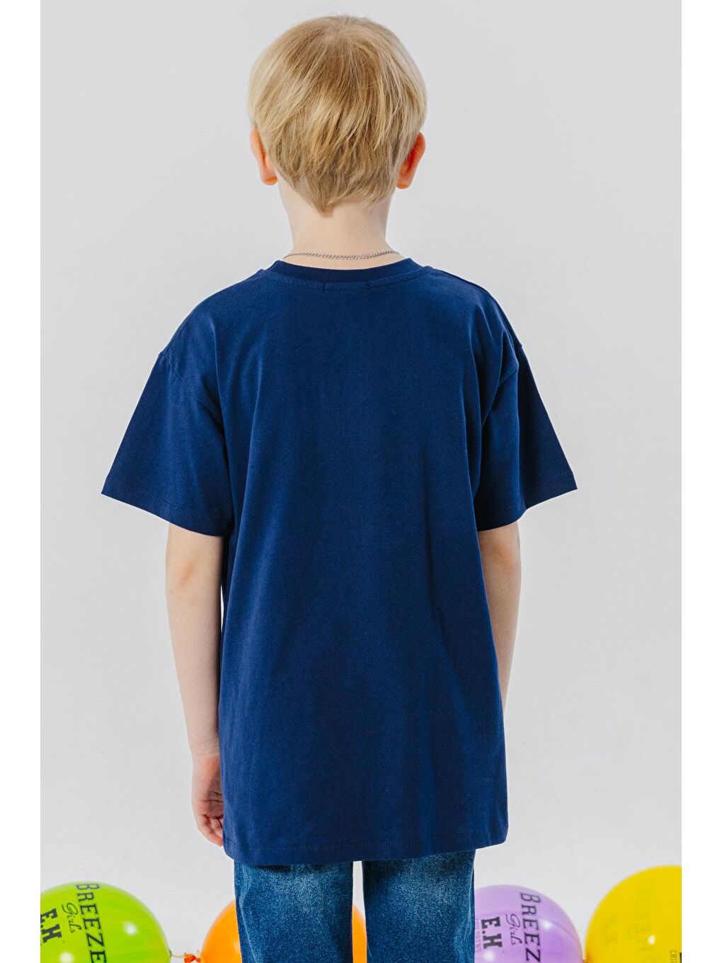 Erkek Çocuk Tişört Cepli Yazı Baskılı Lacivert (9-12 Yaş)-5