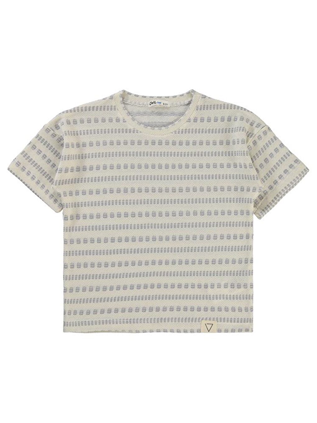 Gri Boys Kendinden Desenli 10-13 Yaş Tişört-2