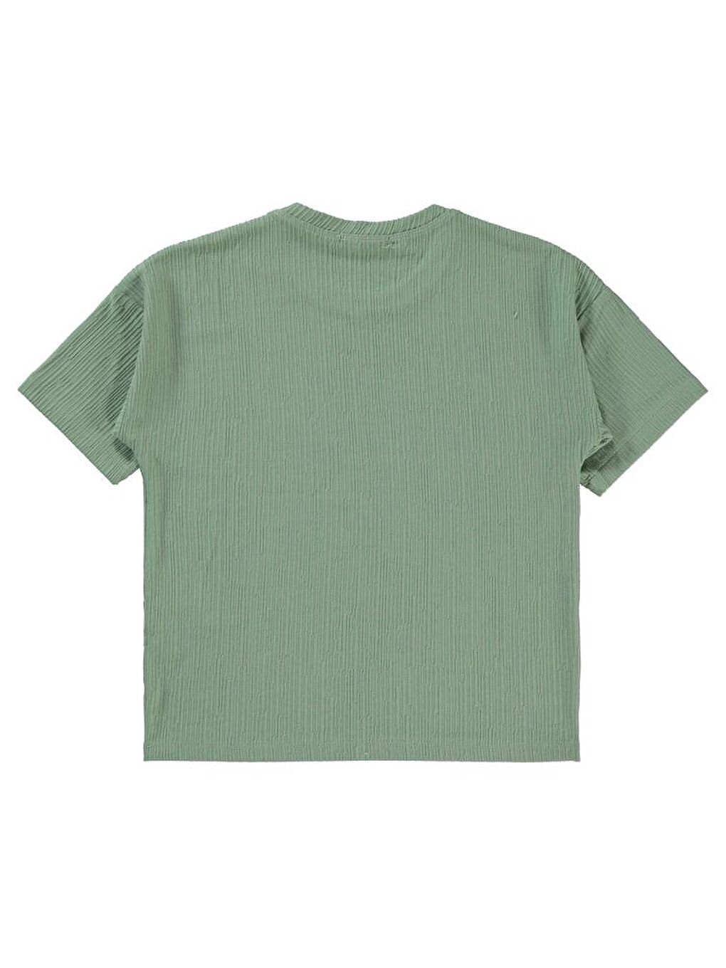 Haki Boys Kendinden Desenli 6-9 Yaş Tişört-1