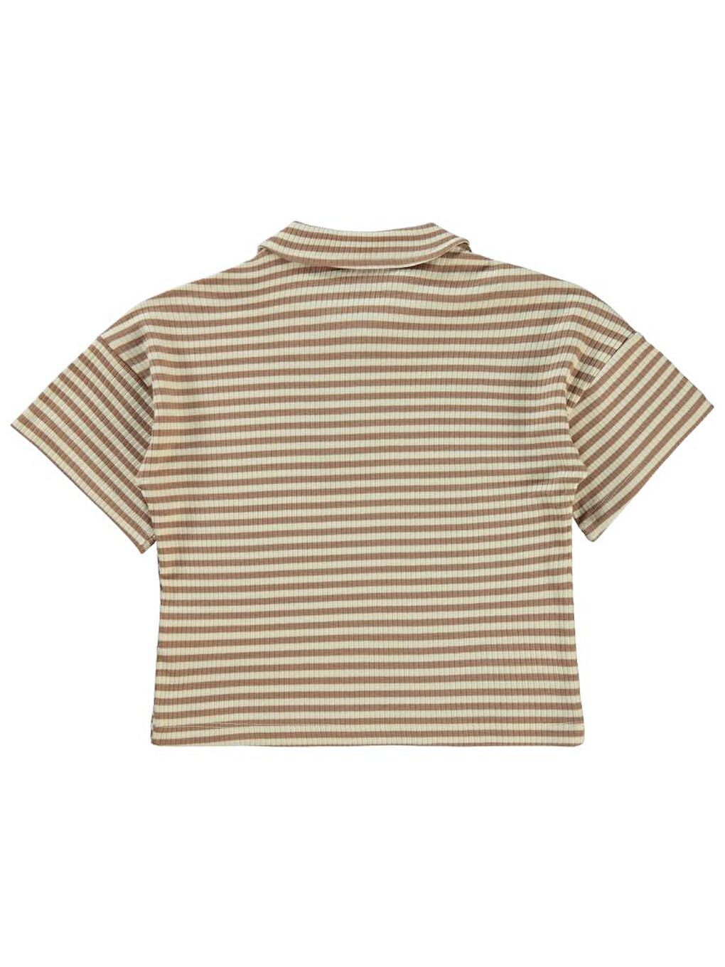 Kahverengi Boys Çizgili Yakalı 2-5 Yaş Tişört