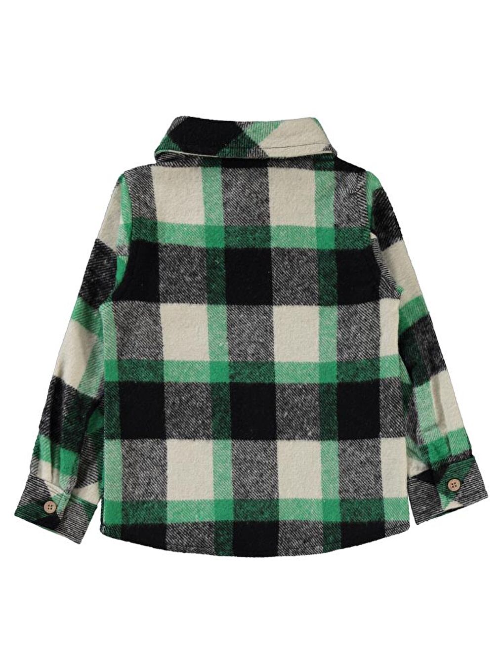 Yeşil Boys Çift Cepli Ekoseli 10-13 Yaş Gömlek-1