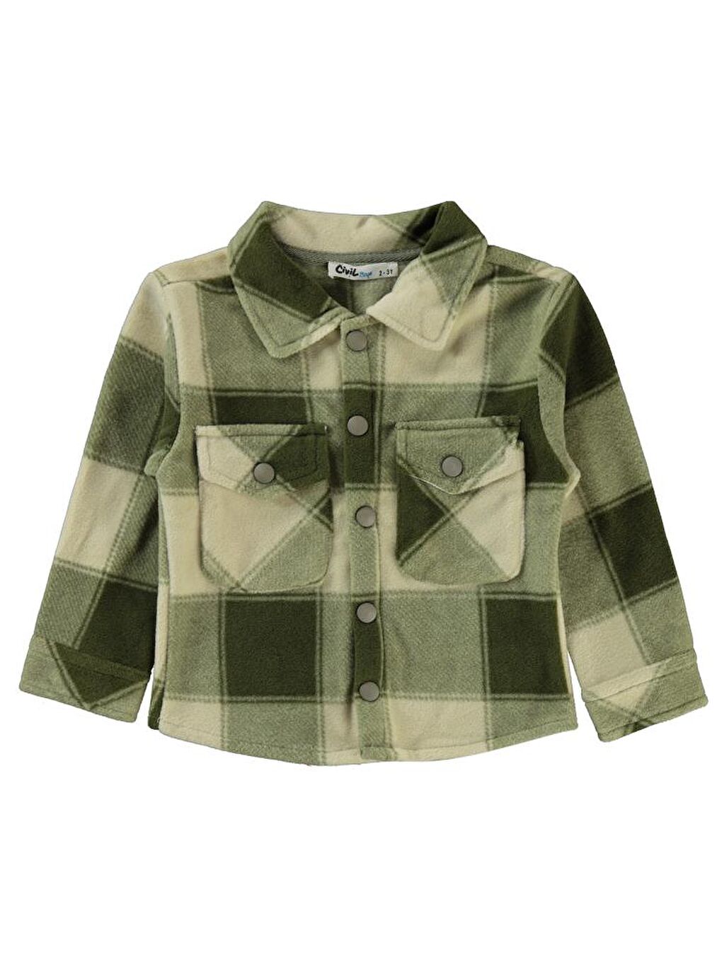 Haki Boys Ekoseli 2-5 Yaş Gömlek-1