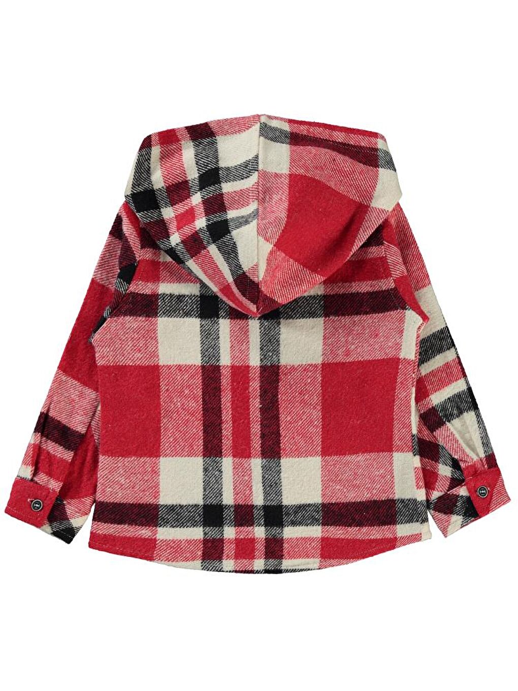 Kırmızı Boys Kapüşonlu Ekoseli 2-5 Yaş Gömlek-1