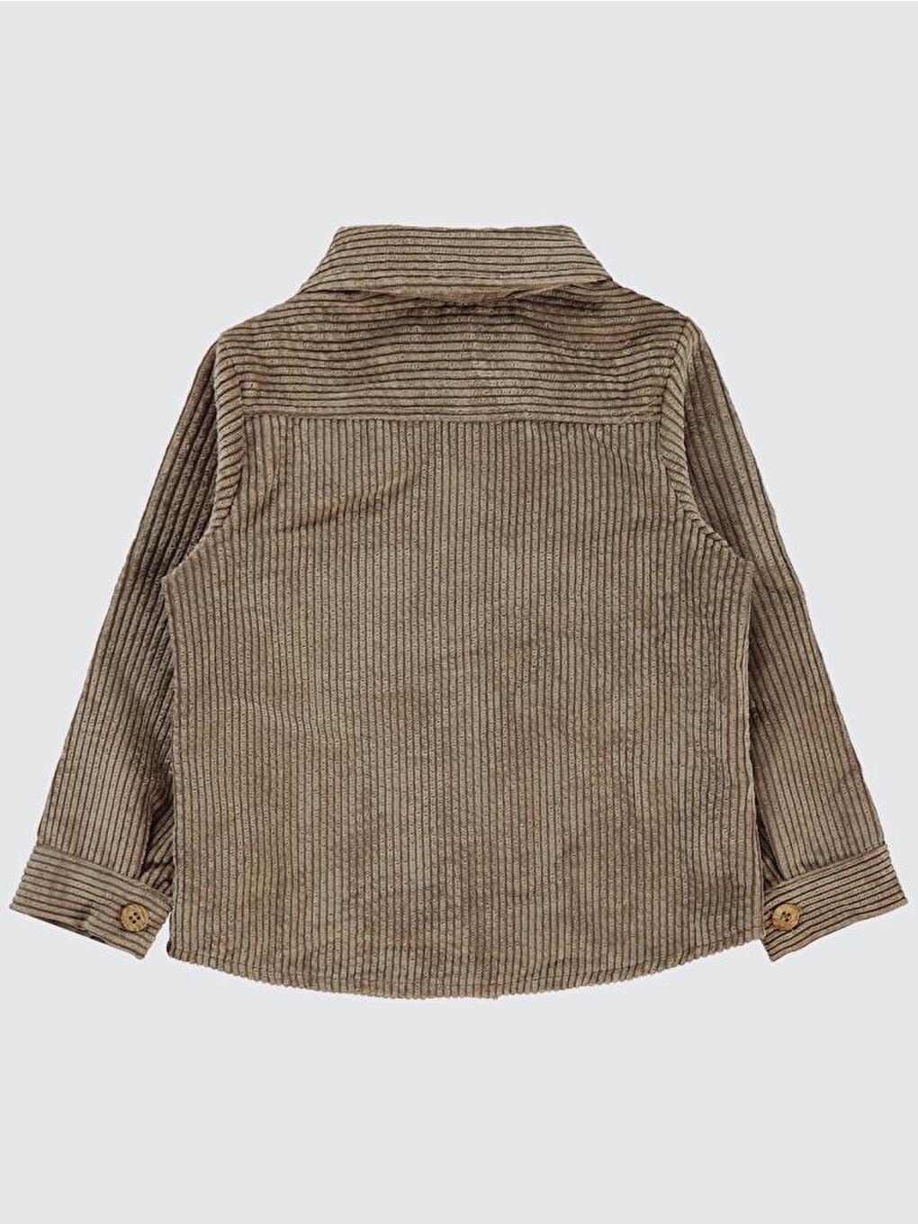 Kahverengi Boys Çift Cepli 2-5 Yaş Gömlek-3