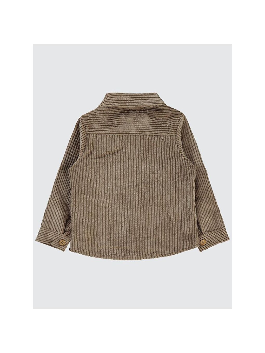 Kahverengi Boys Çift Cepli 2-5 Yaş Gömlek-1
