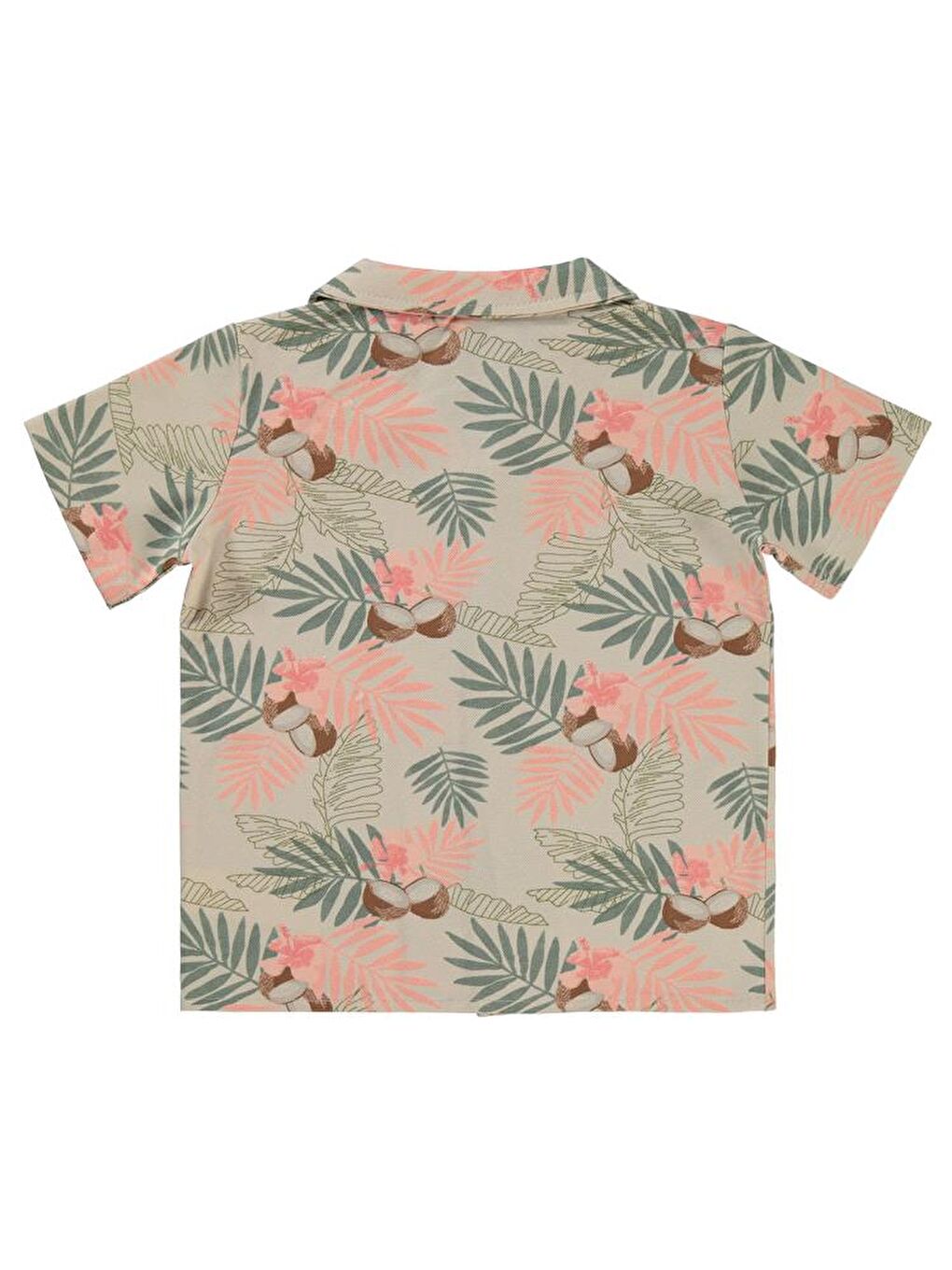 Bej Boys Yaprak Baskılı 6-9 Yaş Gömlek-1