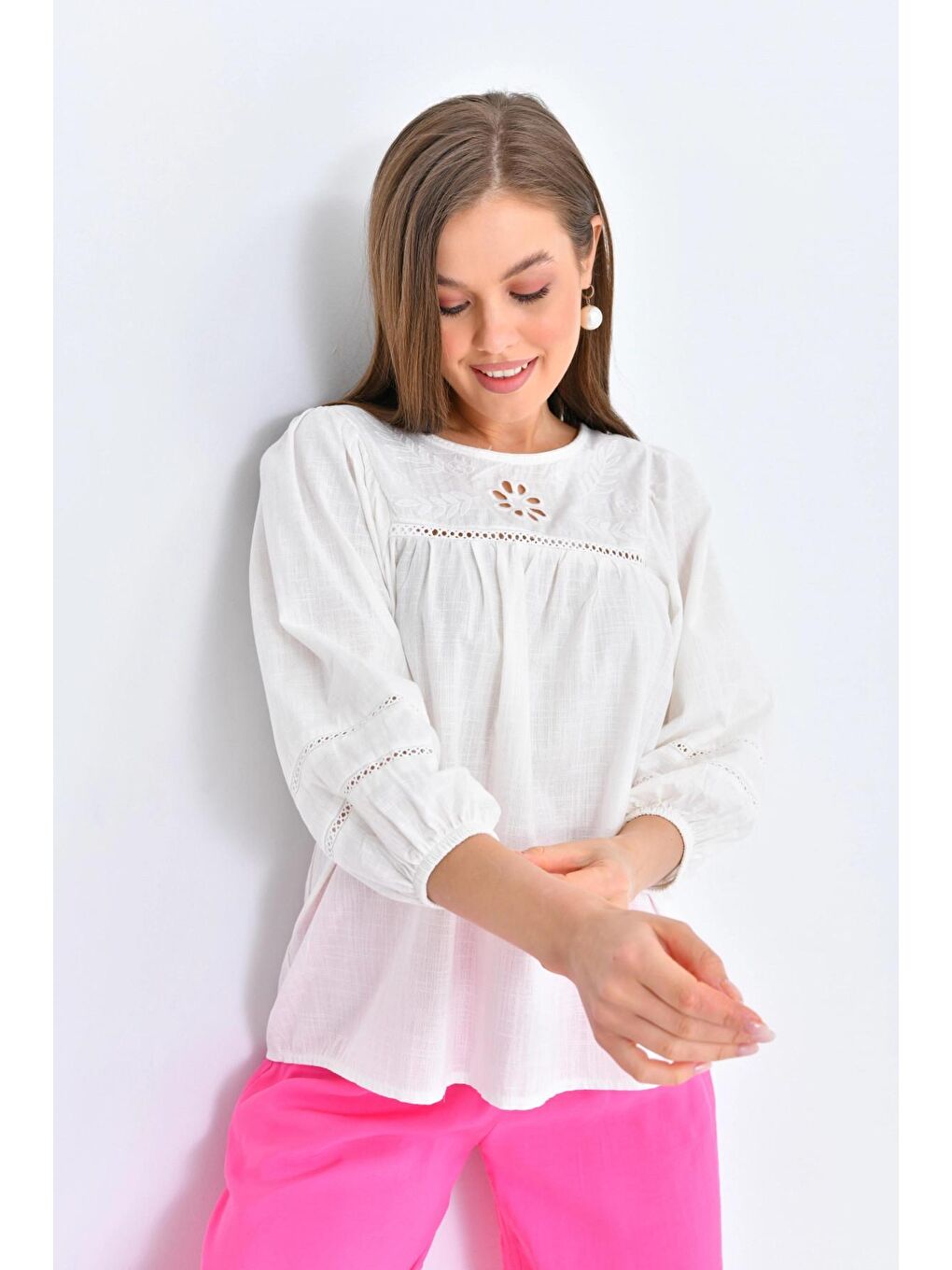Kadın Ekru Renk Bluz-1