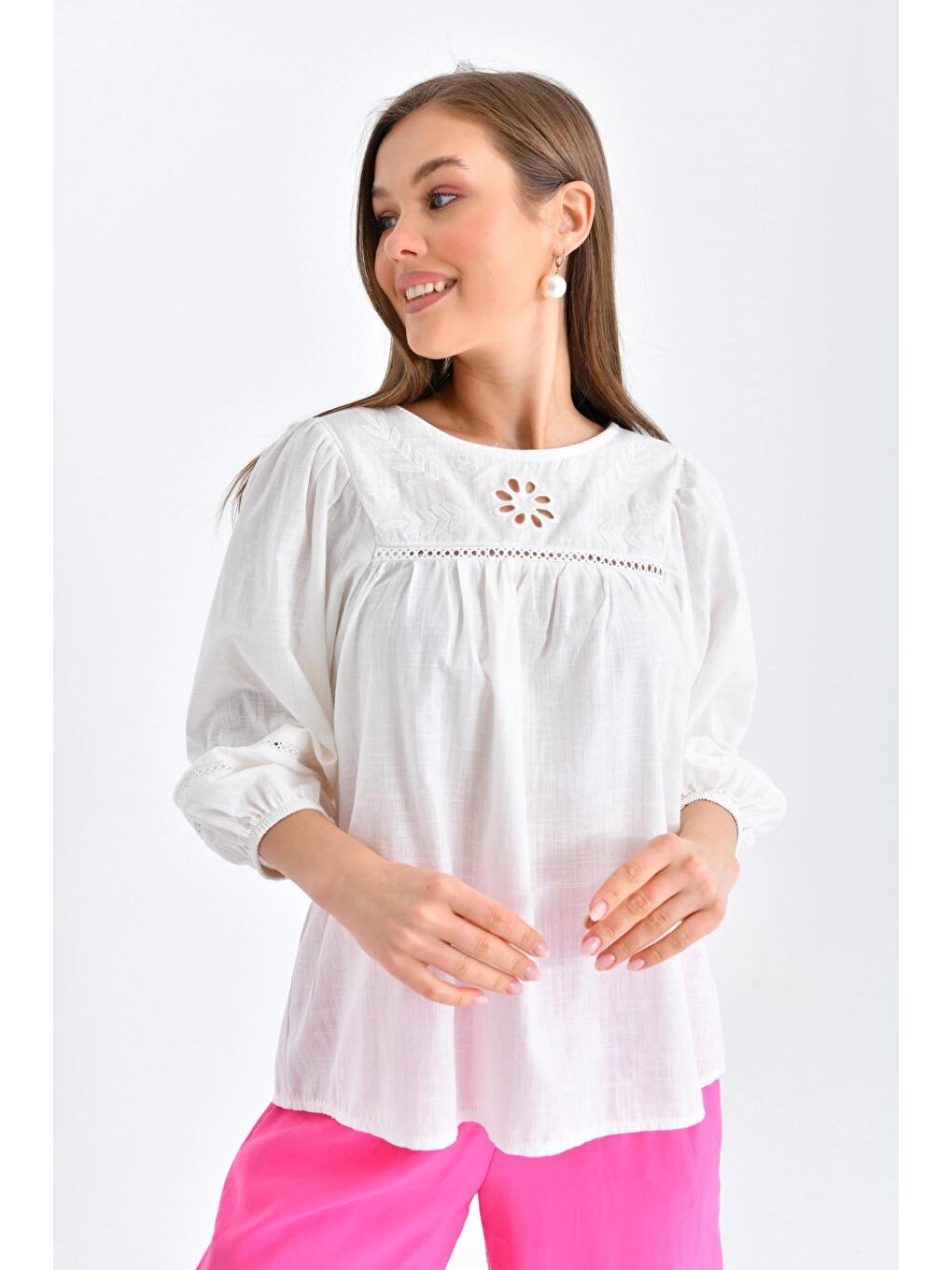 Kadın Ekru Renk Bluz-2