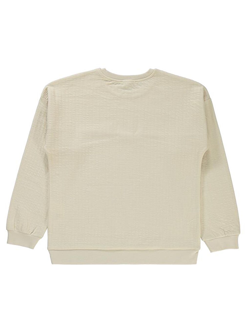 Bej Girls Kalp Baskılı 10-13 Yaş Sweatshirt-5