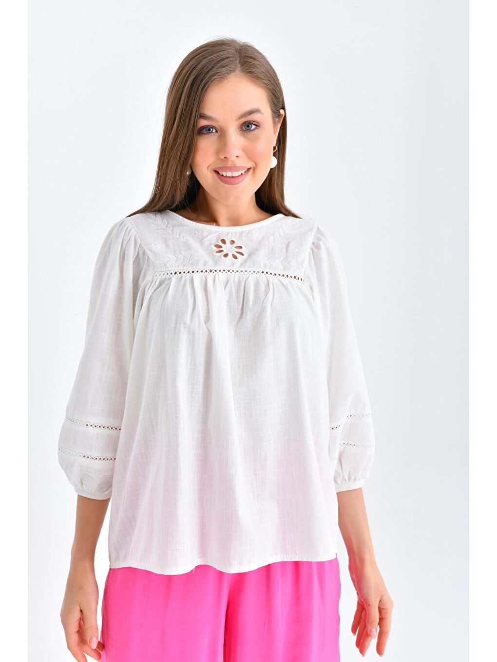 Kadın Ekru Renk Bluz-3