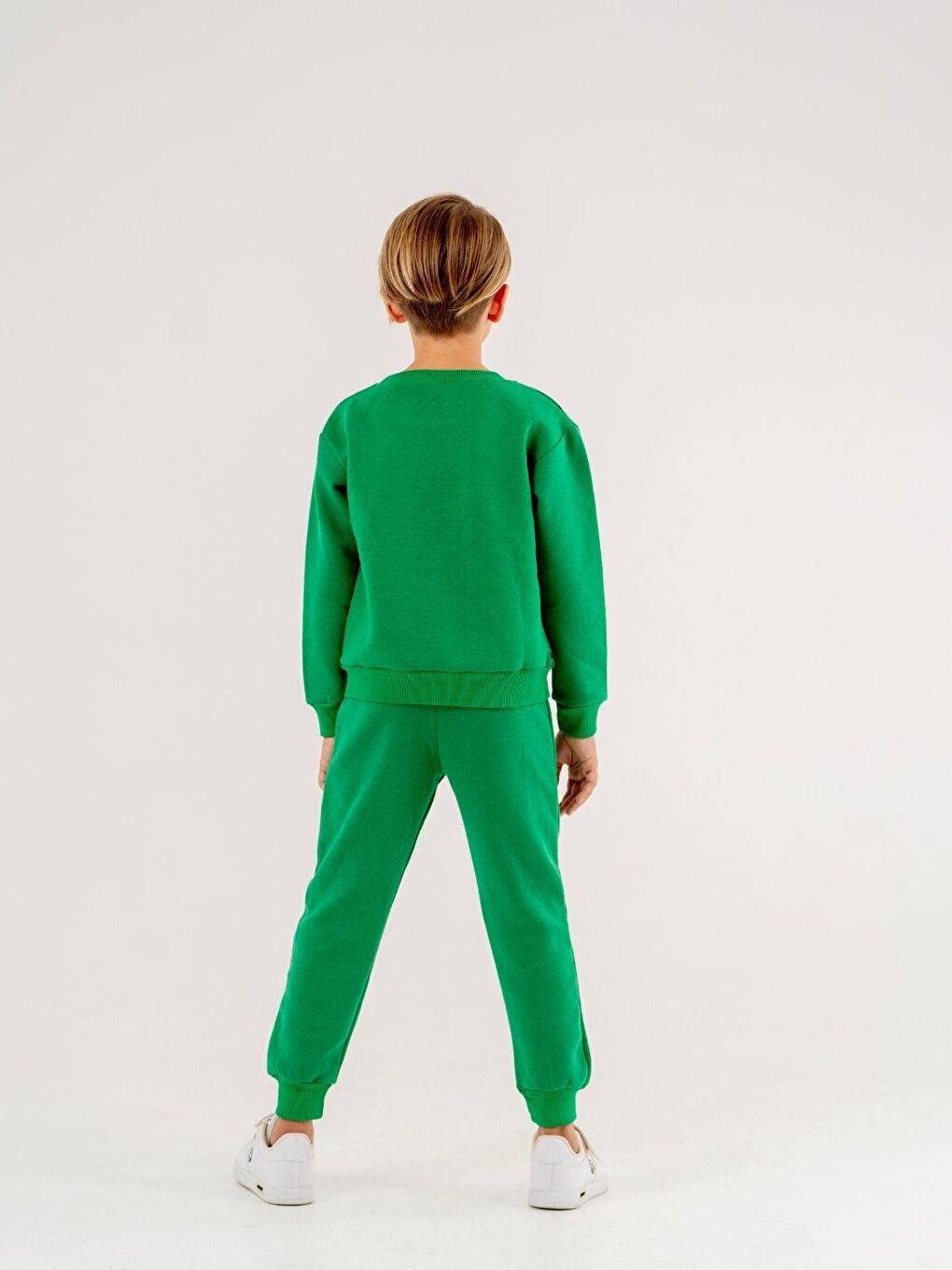 Yeşil Bisiklet Yaka Baskılı  Uzun Kollu  Eşofman Takım-2