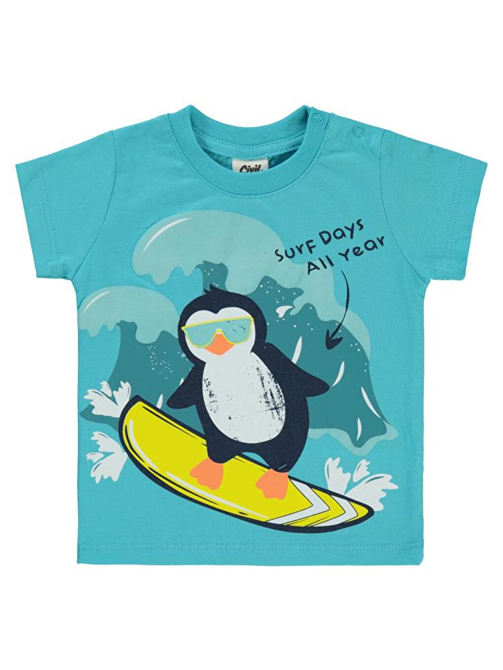 Turkuaz Baby Surf Day's Baskılı 6-18 Ay Tişört