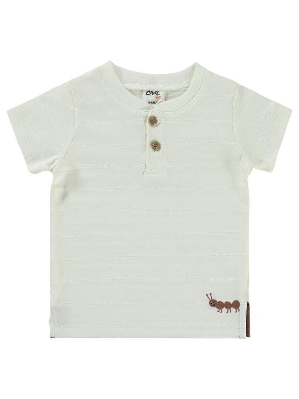 Ekru Baby Karınca Nakışlı 6-18 Ay Tişört-1