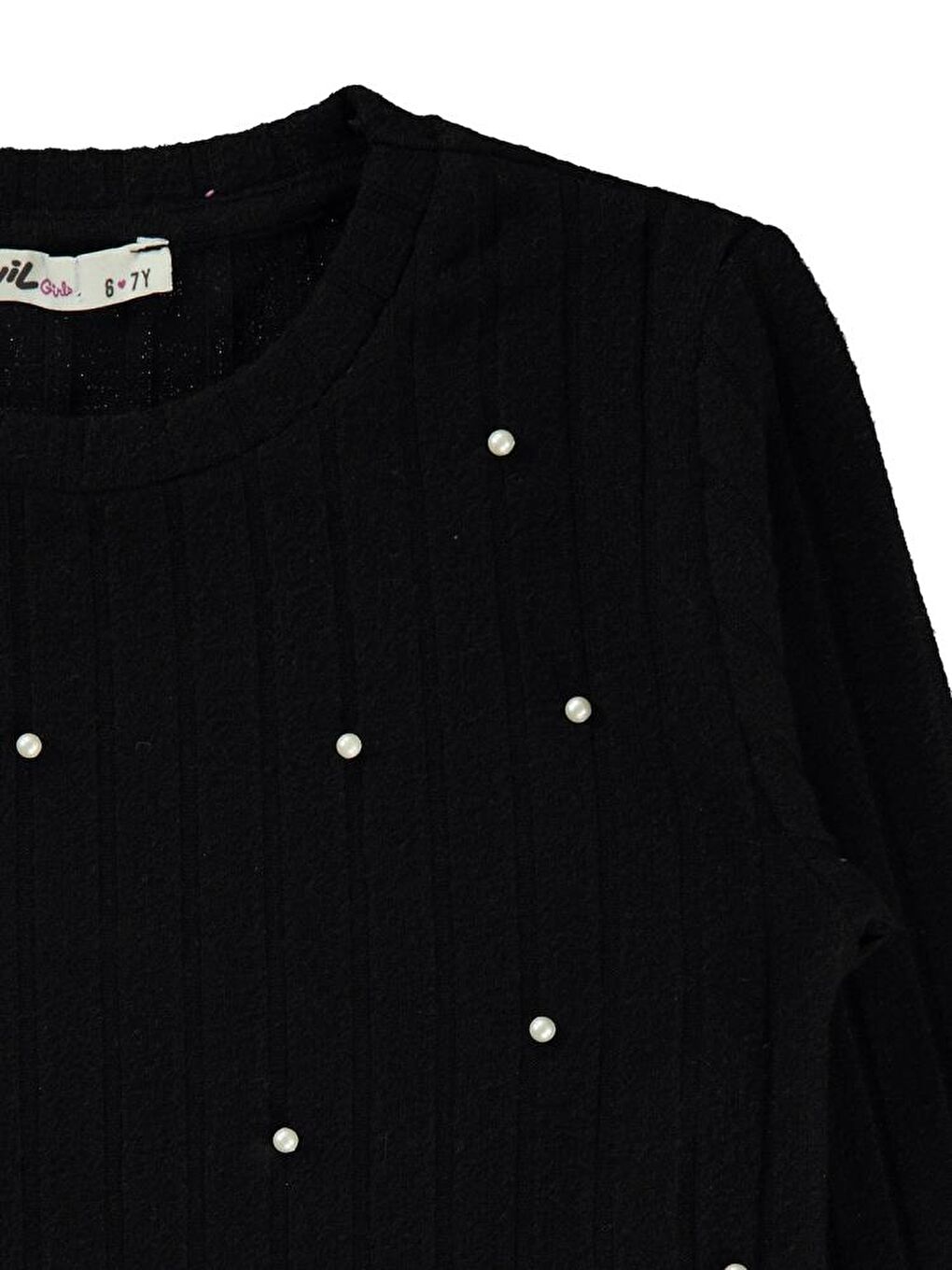 Siyah Girls İncili 6-9 Yaş Sweatshirt-1