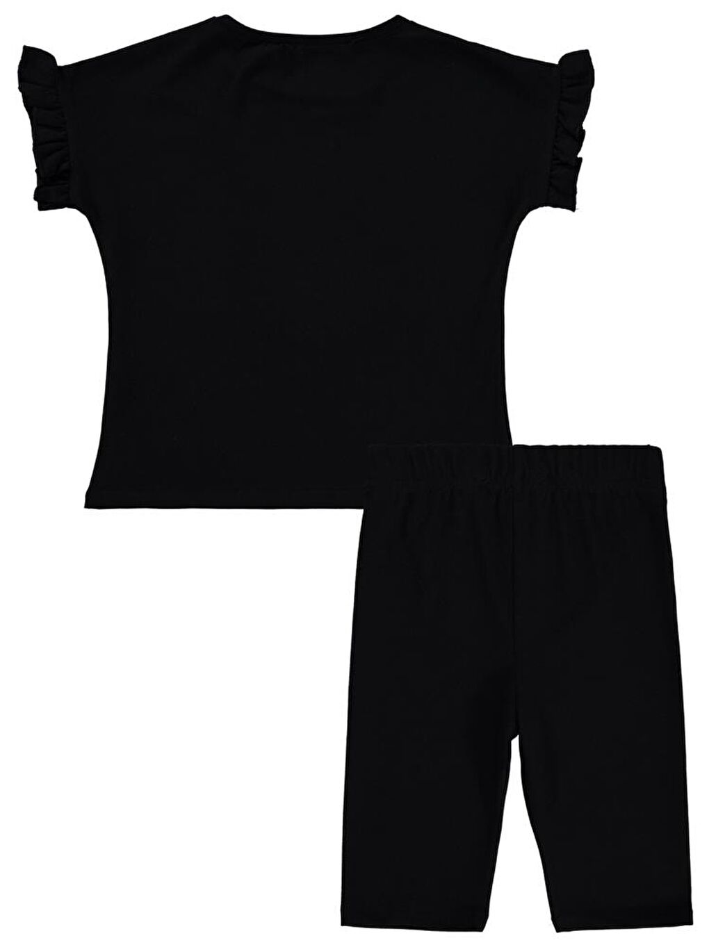 Siyah Girls Papatya Nakışlı 2-5 Yaş Takım-1