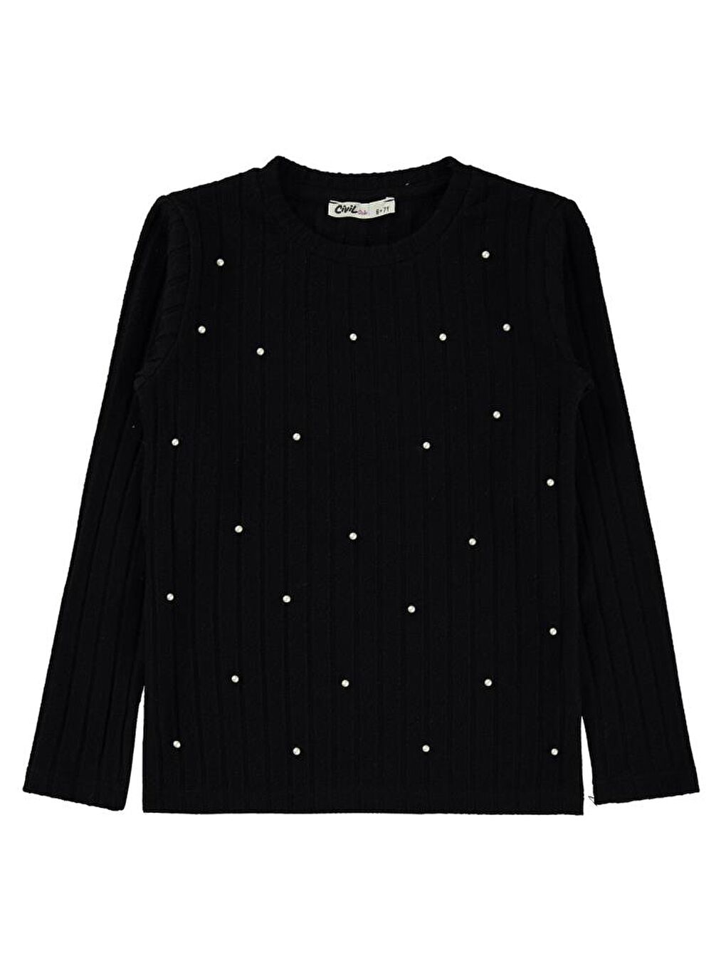 Siyah Girls İncili 6-9 Yaş Sweatshirt-5