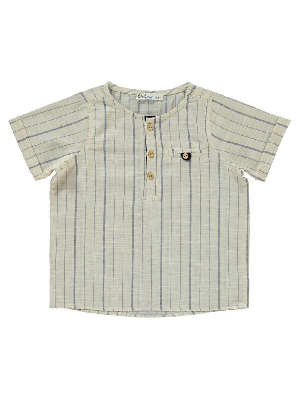 İndigo Boys Çizgili Patlı Kaprili 2-5 Yaş Takım-1