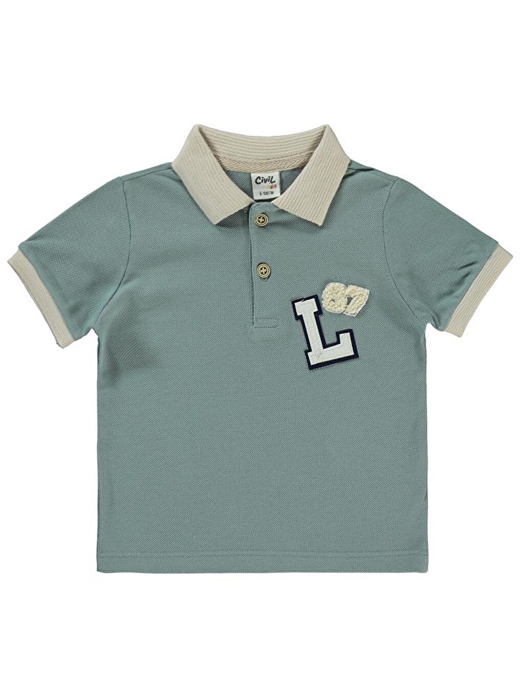 Mavi Baby Harf Nakışlı 6-18 Ay Tişört