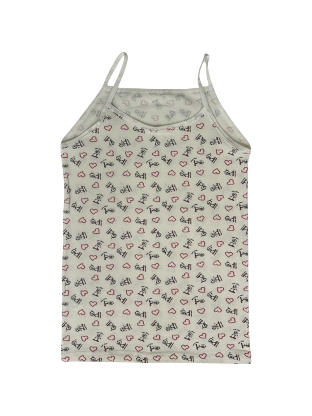 Karışık Bisiklet Yaka Baskılı Kız Çocuk İp Askı Atlet 3'lü-2