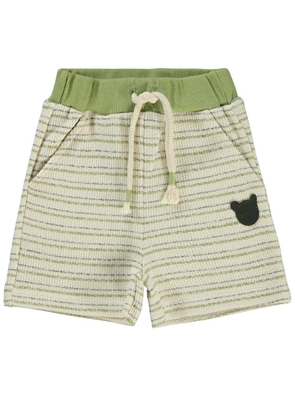 Ekru Baby Çizgili 6-18 Ay Şort-1